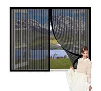 Zanzariera Finestra Magnetica 160 x 200 cm Tende Zanzariere con Calamita per Finestre Rete Rinforzata Durevole Autoadesiva per Porte Zanzariera Porta Finestra, Nero