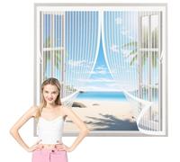 Zanzariera Finestra Magnetica 34 x 155 cm Anti Zanzare Insetti, con Magneti Tenda Calamita Zanzariere Proteggete La Vostra Famiglia Dalle Zanzare per Porta Finestra, Bianco