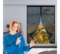 Zanzariera Finestra Magnetica 50 x 200 cm Anti-Zanzare Anti-Mosche, Zanzariere Magnetiche Facile da Installare con Nastro Adesivo per Balcone Soggiorno Camera da Letto, Nero
