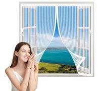 Zanzariera Finestra Magnetica 54 x 145 cm Anti Insetti, Traspirante, Rete Fine Tenda Magnetica per Porte Finestre Apertura e Chiusura Silenziosa, Magneti Potenti per Finestra, Bianco