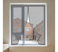 Zanzariera Finestra Magnetica 75 x 100 cm Chiusura Automatica Regolabile Zanzariere Magnetica Senza Foratura e Silenziosa per Finestre Qualunque Piccole Grandi, Grigio