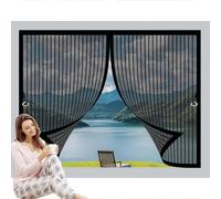 Zanzariera Finestra Magnetica 83x104cm, Magnetica, Chiusura Automatica, Senza Foratura, Rete Fine, Zanzariera Finestra Piccola per Porta Balcone, Nero