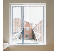 Zanzariera Finestra Magnetica 85 x 165 cm Chiusura Automatica Regolabile Zanzariere Magnetica Senza Foratura e Silenziosa per Finestre Qualunque Piccole Grandi, Bianco