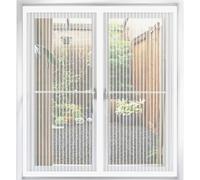 Zanzariera Finestra Magnetica su Misura 130 x 175 cm Tenda Zanzariera Porta Finestra Cortile Protezione Dagli Insetti per Camera da Letto Balcone, Bianco