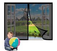 Zanzariera Finestra Magnetica su Misura 99 x 204 cm Zanzariera Magnetica per Porta Traspirante Aria Fresca Finestra Apribile, Nero