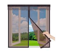 Zanzariera Finestra Magnetica, Zanzariere per Finestre 80x130cm,Zanzariera a Calamita Facile da Installare, Rete Protettiva Anti Zanzare per Finestre, Zanzariera Magnetica con Nastro Adesivo,Marrone