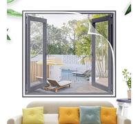 Zanzariera Finestra, Zanzariera Autoadesiva 50x90 cm, Zanzariere in Fibra di Vetro per Porta del Balcone, Soggiorno, Lucernario