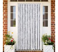Zanzariera Grigio e Bianco 118x220 cm Ciniglia