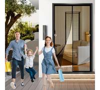 Zanzariera Magnetica 105 x 135 cm Rete Fine, Anti Insetti, Chiude da Sola Zanzariere Magnetiche Facile da Installare con Nastro Adesivo per Camera da Letto Balcone, Nero