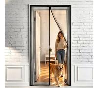 Zanzariera Magnetica 110 x 160 cm con Magneti Anti Zanzare Insetti, Chiusura Automatica, Rete Fine Zanzariera con Magneti per Porte per Porta Finestra Balcone Soggiorno, Nero
