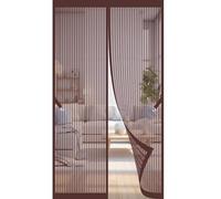 Zanzariera Magnetica 110 x 255 cm Chiusura Automatica Tenda Zanzariera Porta Finestra per Condizionatore D'Aria, Cucina, Porte D'Ingresso, Marrone