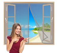 Zanzariera Magnetica 110x165 cm con Strisce Adesive e Chiodi da Fissaggio, Anti Insetti Mosche Zanzare Tenda da Finestra Auto Chiusura Grigio Z