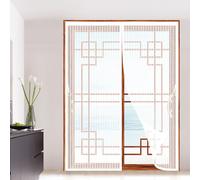 Zanzariera Magnetica 113 x 150 cm Chiusura Automatica Traspirante Facile da Installare Anti Zanzare Insetti Zanzariera con Magneti in Vetroresina per Porte e Finestre, Bianco