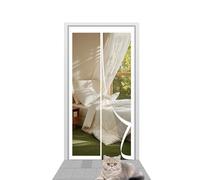 Zanzariera Magnetica 113 x 166 cm Chiusura Automatica Zanzariera con Magneti Facile da Installare per Porte da Balcone/Cantine/Terrazze, Bianco