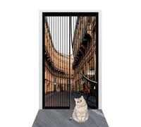 Zanzariera Magnetica 113 x 242 cm Chiusura Automatica Zanzariera Magnetica per Porta Facile da Installare per Porte da Balcone/Cantine/Terrazze, Nero