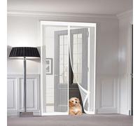 Zanzariera Magnetica 115 x 250 cm Zanzariera Magnetica per Porte Anti Zanzare Mosche Insetti Rete Fine Tenda, Bianco