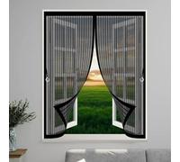 Zanzariera Magnetica 120 x 155 cm Chiusura Automatica, Non Ho Più Fastidiosi Insetti in Casa - Non Accorciabile Zanzariere Finestra Magnetica per Tutti I Tipi di Finestre, Nero