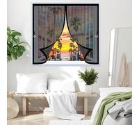 Zanzariera Magnetica 140 x 170 cm Chiusura Automatica, Non Ho Più Fastidiosi Insetti in Casa - Non Accorciabile Zanzariera Finestra a Calamita per Tutti I Tipi di Finestre, Nero