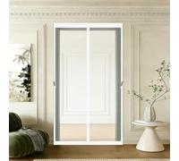 Zanzariera Magnetica 140 x 170 cm con Nastri Autoadesivi e Puntine, Chiusura Automatica Tendina Magnetica per Zanzariera per Porta Finestra Balcone Soggiorno, Bianco