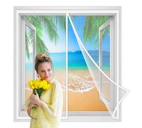 Zanzariera Magnetica 140x170cm Zanzariera Magnetica Finestra con Calamita Moschiera per Porte di Soggiorno Camera da Letto Casa Scorrevole Terrazzo Bianco Rinforzata