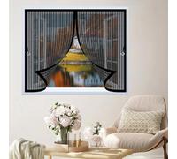 Zanzariera Magnetica 143 x 140 cm Chiusura Automatica, Non Ho Più Fastidiosi Insetti in Casa - Non Accorciabile Tenda di Protezione per Tutti I Tipi di Finestre, Nero