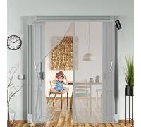 Zanzariera Magnetica 145 x 235 cm Tenda Magnetica si Chiude da Sola, Senza Praticare Fori Può Essere per Porta Ingresso del Balcone Terrazzo Cortili - Grigio