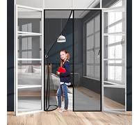 Zanzariera magnetica 165 x 215 cm Tende Zanzariere con Calamita montaggio adesivo senza forature, la tenda magnetica è ideale per la porta del balcone e della terrazza - Nero A