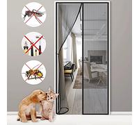 Zanzariera Magnetica, 170x235cm Zanzariere Magnetiche Per Porte finestre su MisuraPorte, Chiusura Automatica Nero