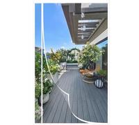 Zanzariera Magnetica, 205x225cm Zanzariera Magnetica, chiusure del del telaio, parte superiore rinforzata anti-crack per la porta del balcone porta del patio del soggiorno, bianco