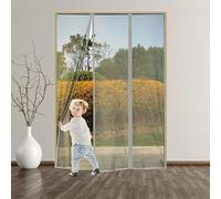 Zanzariera Magnetica 220x220cm Zanzariera Porta Finestra a Calamita Resistente Traspirante Tenda Anti Mosche (grigio)