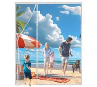 Zanzariera Magnetica 240x140cm per Porta Finestra, Ultima Versione di Tenda Zanzariera con Magneti, Proteggete la Vostra Famiglia Dalle Zanzare Bianco