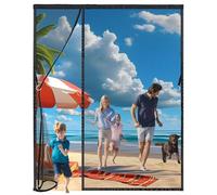 Zanzariera Magnetica 300x160cm per Porta Finestra, Ultima Versione di Tenda Zanzariera con Magneti, Proteggete la Vostra Famiglia Dalle Zanzare Nero