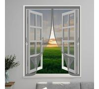 Zanzariera Magnetica 50 x 80 cm Chiusura Automatica, Non Ho Più Fastidiosi Insetti in Casa - Non Accorciabile Zanzariere Finestra Magnetica per Tutti I Tipi di Finestre, Grigio