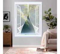 Zanzariera Magnetica 50 x 80 cm Chiusura Automatica, Non Ho Più Fastidiosi Insetti in Casa - Non Accorciabile Zanzare Calamite Tenda Anti per Tutti I Tipi di Finestre, Bianco