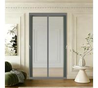 Zanzariera Magnetica 60 x 120 cm con Nastri Autoadesivi e Puntine, Chiusura Automatica Tendina Magnetica per Zanzariera per Porta Finestra Balcone Soggiorno, Grigio