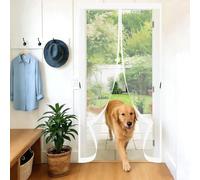 Zanzariera Magnetica 60 x 120 cm con Nastri Autoadesivi e Puntine, Chiusura Automatica Zanzariera Magnetica per Porta Balcone per Porta Finestra Balcone Soggiorno, Bianco