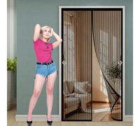 Zanzariera Magnetica 60 x 140 cm Rete Fine, Anti-Zanzare Anti-Mosche Tenda Zanzariera Porta Finestra Facile da Installare con Nastro Adesivo per Porta Finestra Balcone, Nero