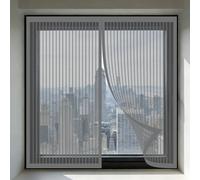 Zanzariera Magnetica 60 x 160 cm Autoadesiva Zanzariera Magnetica Rete Rete Anti Zanzare Chiuso Automaticamente Pieghevole per Finestre Qualunque Piccole Grandi, Grigio