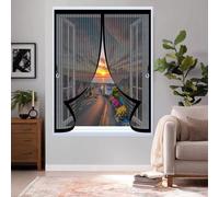 Zanzariera Magnetica 60 x 64 cm Chiusura Automatica, Non Ho Più Fastidiosi Insetti in Casa - Non Accorciabile Zanzariere Magnetiche Balcone per Tutti I Tipi di Finestre, Nero