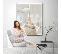 Zanzariera Magnetica 64 x 99 cm, Anti-Zanzare, Anti-Insetti, Rete Ultra-Fine, Installazione Facile, Zanzariere Magnetiche per Finestra per Porta Finestra Balcone, Bianco