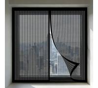 Zanzariera Magnetica 65 x 110 cm Autoadesiva Zanzariera Magnetica Rete Rete Anti Zanzare Chiuso Automaticamente Pieghevole per Finestre Qualunque Piccole Grandi, Nero