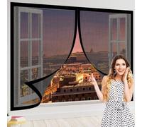 Zanzariera Magnetica 65 x 130 cm Autoadesiva Tende Resistenti Antizanzare Maglia Fine, Facile da Installare per La Maggior Parte Dei Tipi di Finestre, Nero