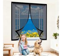 Zanzariera Magnetica 65 x 135 cm Autoadesiva Chiusura a Strappo Rete Anti Insetti Senza Forare O Avvitare per Finestre Qualunque Piccole Grandi, Nero