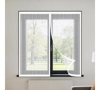 Zanzariera Magnetica 65 x 165 cm Chiusura Automatica Tende Resistenti Antizanzare Maglia Fine, Facile da Installare per La Maggior Parte Dei Tipi di Finestre, Bianco