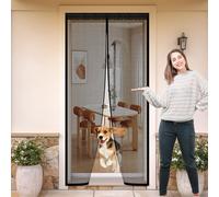 Zanzariera Magnetica 70 x 335 cm(Larghezza x Alto) Rete Fine, Si Chiude da Sola, Zanzariere Magnetiche per Porte Finestre Nessun Attrezzo Richiesto Adatto a Bambini e Animali Domestici, Nero B