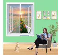 Zanzariera Magnetica 77 x 202 cm Rete Fine, Nessun Attrezzo Richiesto, Facile da Installare Tendina Magnetica per Zanzariera per Porta Finestra Balcone Soggiorno, Bianco