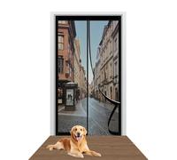 Zanzariera Magnetica 77 x 220 cm Chiusura Automatica Tenda Magnetica Zanzariera Porta Facile da Installare per Porte da Balcone/Cantine/Terrazze, Nero