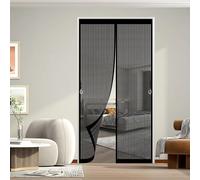 Zanzariera Magnetica 77 x 237 cm Zanzariera Anti Insetti con Adesivo, Facile da Installare Magnetica per Porte, per Porta Finestra Balcone Soggiorno, Nero