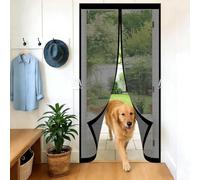 Zanzariera Magnetica 80 x 150 cm con Nastri Autoadesivi e Puntine, Chiusura Automatica Zanzariera Magnetica per Porta Balcone per Porta Finestra Balcone Soggiorno, Nero