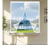 Zanzariera Magnetica 85 x 135 cm Chiusura Automatica, Non Ho Più Fastidiosi Insetti in Casa - Non Accorciabile Zanzariere Magnetiche Balcone per Tutti I Tipi di Finestre, Bianco